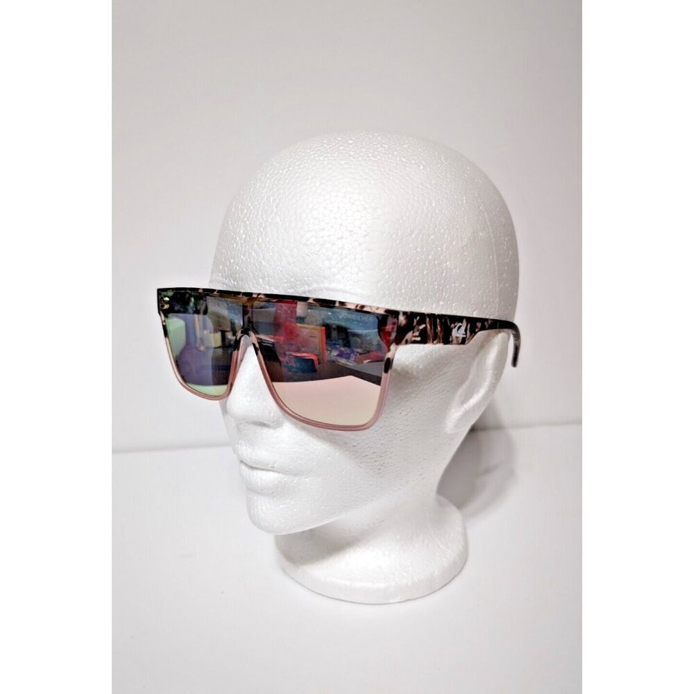Quicksilver SciFi Shield Sunglasses Tortoise Shell Frame Flash Pink Mirror Lens